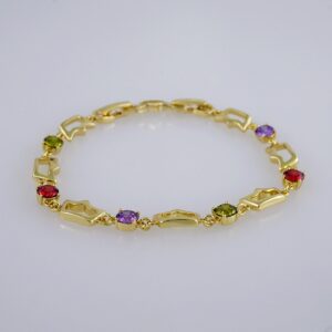 Women Bracelets/ Pulseras Dama/ Zircon Stone/ 14K Real Color// B867