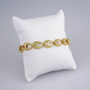 Women Bracelets/ Pulseras Dama/ Zircon Stone/ 14K Real Color// B870