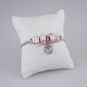 Women Bracelets/ Pulseras Dama/ Zircon Stone/  Silver Color/  Cable c/ diges// B886