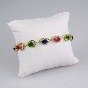 Woman Bracelets/ Pulseras Dama/ Zircon Stone/ 14K Real Color// B898