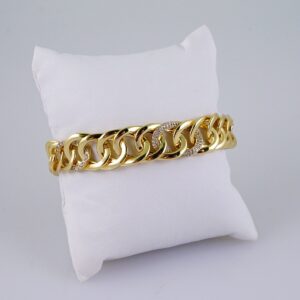 Woman Bracelets/ Pulseras Dama/ Plain/ 14K Real Color// B975