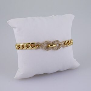 Woman Bracelets/ Pulseras Dama/  Zircon Stone/  14K Real Color// B977