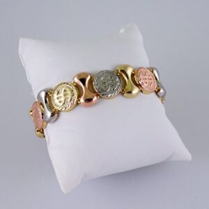 Women Bracelets/ Pulseras Dama/  Zircon Stone/  Three Tone// B993