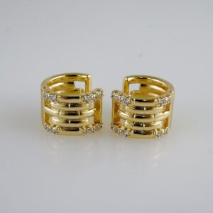 Women Earrings/ Aretes Dama/  Zircon Stone/  14k Real Color// E1001