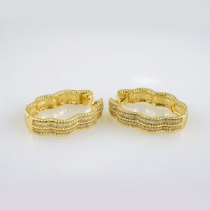 Women Earrings/ Aretes Dama/  Zircon Stone/  14k Real Color// E1014