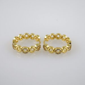 Women Earrings/ Aretes Dama/  Zircon Stone/  14k Real Color// E1027