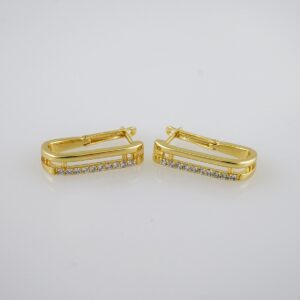 Women Earrings/ Aretes Dama/  Zircon Stone/  14k Real Color// E1028