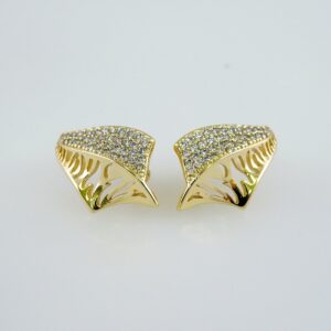 Women Earrings/ Aretes Dama/  Zircon Stone/  14k Real Color// E1047
