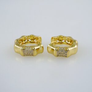 Women Earrings/ Aretes Dama/  Zircon Stone/  14k Real Color// E1049