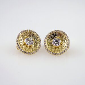 Women Earrings/ Aretes Dama/  Zircon Stone/  14k Real Color// E1053