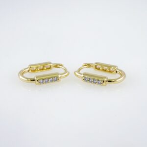 Women Earrings/ Aretes Dama/  Zircon Stone/  14k Real Color// E1055