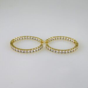 Women Earrings/ Aretes Dama/  Zircon Stone/  14k Real Color// E1061