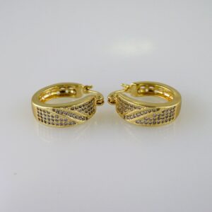 Women Earrings/ Aretes Dama/  Zircon Stone/  14k Real Color// E1062