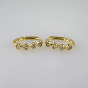 Women Earrings/ Aretes Dama/  Zircon Stone/  14k Real Color// E1063