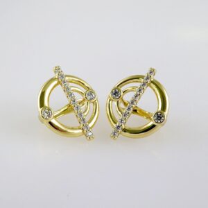 Women Earrings/ Aretes Dama/  Zircon Stone/  14k Real Color// E1066