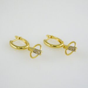 Women Earrings/ Aretes Dama/  Zircon Stone/  14k Real Color// E1073