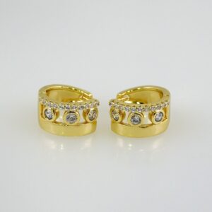 Women Earrings/ Aretes Dama/  Zircon Stone/  14k Real Color// E1076