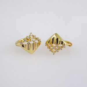 Women Earrings/ Aretes Dama/  Zircon Stone/  14k Real Color// E1077