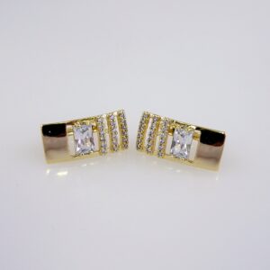 Women Earrings/ Aretes Dama/  Zircon Stone/  14k Real Color// E1078