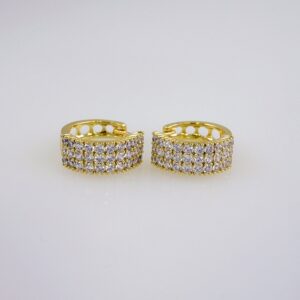 Women Earrings/ Aretes Dama/  Zircon Stone/  14k Real Color// E1080