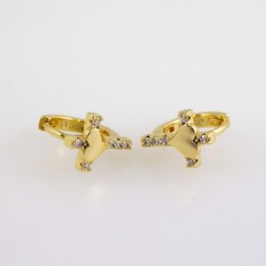 Women Earrings/ Aretes Dama/  Zircon Stone/  14k Real Color// E1088