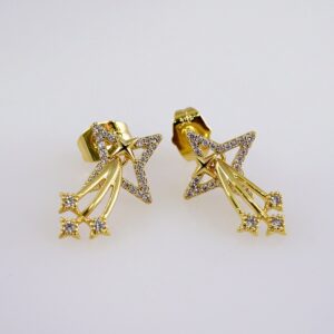 Women Earrings/ Aretes Dama/  Zircon Stone/  14k Real Color// E1092