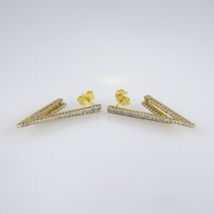 Women Earrings/ Aretes Dama/  Zircon Stone/  14k Real Color// E1094