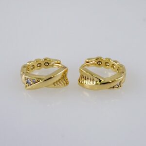 Woman Earrings / Aretes Dama/Zircon Stone/14k Real Color// E1123