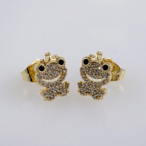 Woman Earrings / Aretes Dama/  Zircon Stone/  14k Real Color// E1140