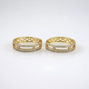 Woman Earrings / Aretes Dama/  Zircon Stone/  14k Real Color// E1143