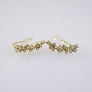 Woman Earrings / Aretes Dama/  Zircon Stone/  14k Real Color// E1147