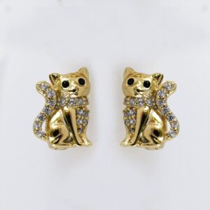 Woman Earrings / Aretes Dama/  Zircon Stone/  14k Real Color// E1152