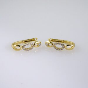 Woman Earrings / Aretes Dama/  Zircon Stone/  14k Real Color// E1158