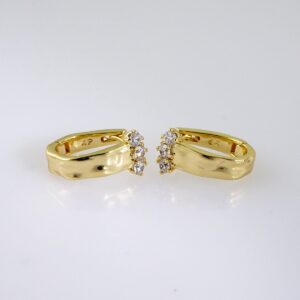 Woman Earrings / Aretes Dama/  Zircon Stone/  14k Real Color// E1160