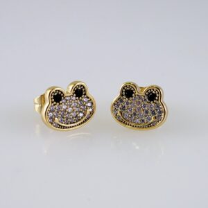 Woman Earrings / Aretes Dama/Zircon Stone/14k Real Color// E1182
