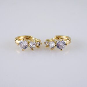 Women Earrings/ Aretes Dama/Zircon Stone/14k Real Color// E1213