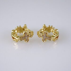 Women Earrings/ Aretes Dama/  Zircon Stone/  14k Real Color// E1214