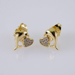 Women Earrings/ Aretes Dama/  Zircon Stone/  14k Real Color// E1231