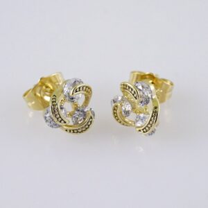 Women Earrings/ Aretes Dama/  Zircon Stone/  14k Real Color// E1233