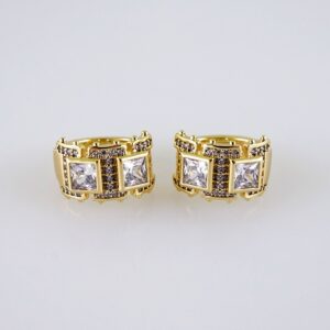 Women Earrings/ Aretes Dama/  Zircon Stone/  14k Real Color// E1248