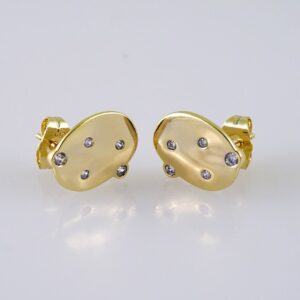 Women Earrings/ Aretes Dama/  Zircon Stone/  14k Real Color// E1254
