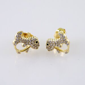 Women Earrings/ Aretes Dama/  Zircon Stone/  14k Real Color// E1256