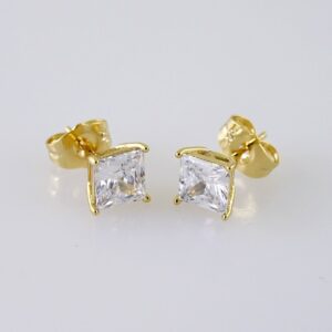 Women Earrings/ Aretes Dama/  Zircon Stone/  14k Real Color// E1258