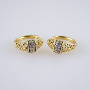 Women Earrings/ Aretes Dama/  Zircon Stone/  14k Real Color// E1260