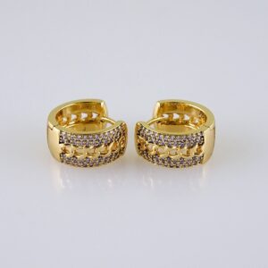 Women Earrings/ Aretes Dama/  Zircon Stone/  14k Real Color// E1261