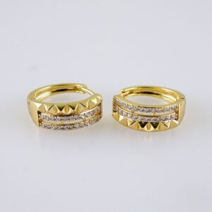Women Earrings/ Aretes Dama/  Zircon Stone/  14k Real Color// E1263