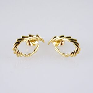 Women Earrings/ Aretes Dama/ Plain/ 14k Real Color// E1266