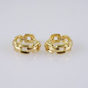 Women Earrings/ Aretes Dama/  Zircon Stone/  14k Real Color// E1267