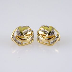 Women Earrings/ Aretes Dama/  Zircon Stone/  14k Real Color// E1268