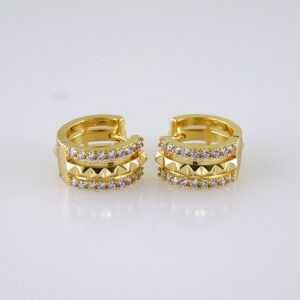 Women Earrings/ Aretes Dama/  Zircon Stone/  14k Real Color// E1269